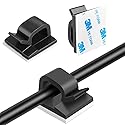 5/8" Adhesive Cable Clips - 100 Pcs Wire Holder Organizer Cord Management for Car, Ethernet Cable,Wall,Office and Home-Black (41/64" x37/64-100PCS