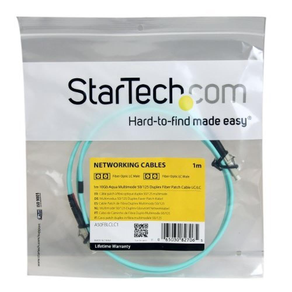 StarTech.com 1m (3ft) LC/'to LC/'OM3 Multimode Fiber Optic Cable, Full Duplex 50/125, 100G, LSZH Fiber Jumper Cord