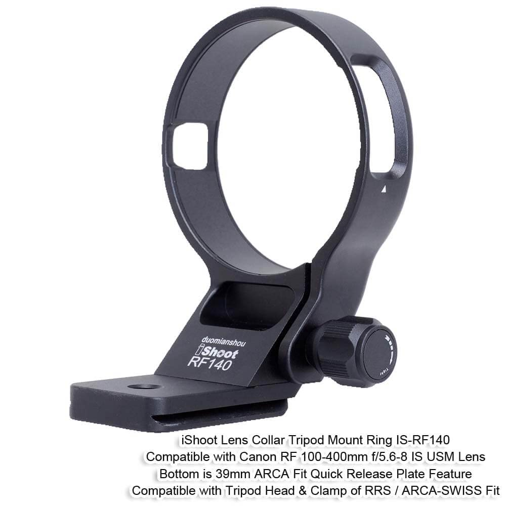 iShoot Metal Lens Collar Tripod Mount Ring Compatible with Canon RF 100-400mm f/5.6-8 is USM, Lens Support Holder Bracket Bottom is Arca-Swiss Fit