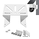 CTXSumTec Heavy-Duty Corner Security Camera Bracket - Weatherproof White Metal Mount for Outdoor Surveillance Systems | Compatible with Exterior