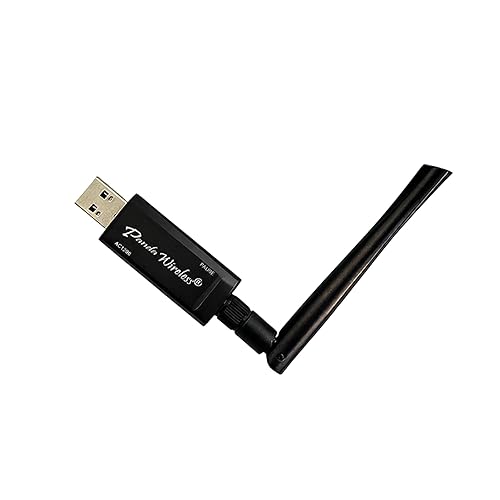 Panda Wireless PAU0E AC1200 Wireless AC USB Adapter - w/High Gain Antenna - Win 7/8/10/11, Zorin, Mint, Ubuntu, MX Linux, Manjaro, Fedora, Kali Linux