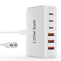 130W Charging Station for Multiple Devices, GaN 6 Port USB C Fast Charger Block for iPhone 17 16 15 14 Pro Max, iPad, Pixel, Galaxy S25 S24 S23