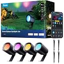 Govee Outdoor Spotlights Lite 4 pack, IP67 Waterproof Spotlights, Landscape Lighting Work with Alexa, Matter and Google Assistant, RGBWIC Color