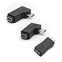 rgzhihuifz USB Micro to Mini Adapter, 3-Pack, Black