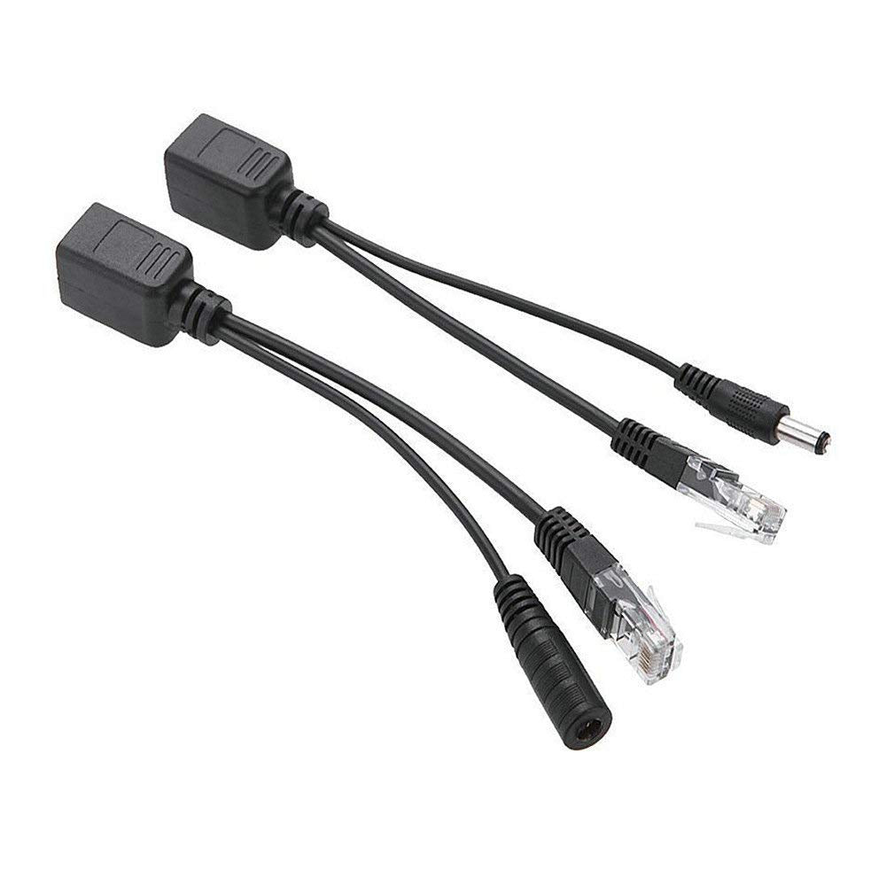 EB-LINK 10 Pair PoE Adapter Cable RJ45 Passive PoE Injector and PoE Splitter Kit with 5.5x2.1 mm DC Connector Passive Power Over Ethernet 12v