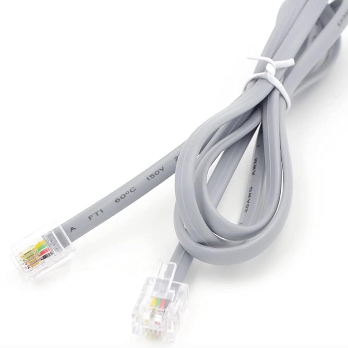 NEORTX RJ11 to RJ11 Cable 5ft, 1.5 Meters Phone Cord Telephone Line Extension Cord Cable Wire Male to Male RJ11 6P4C Modular Plug for Landline