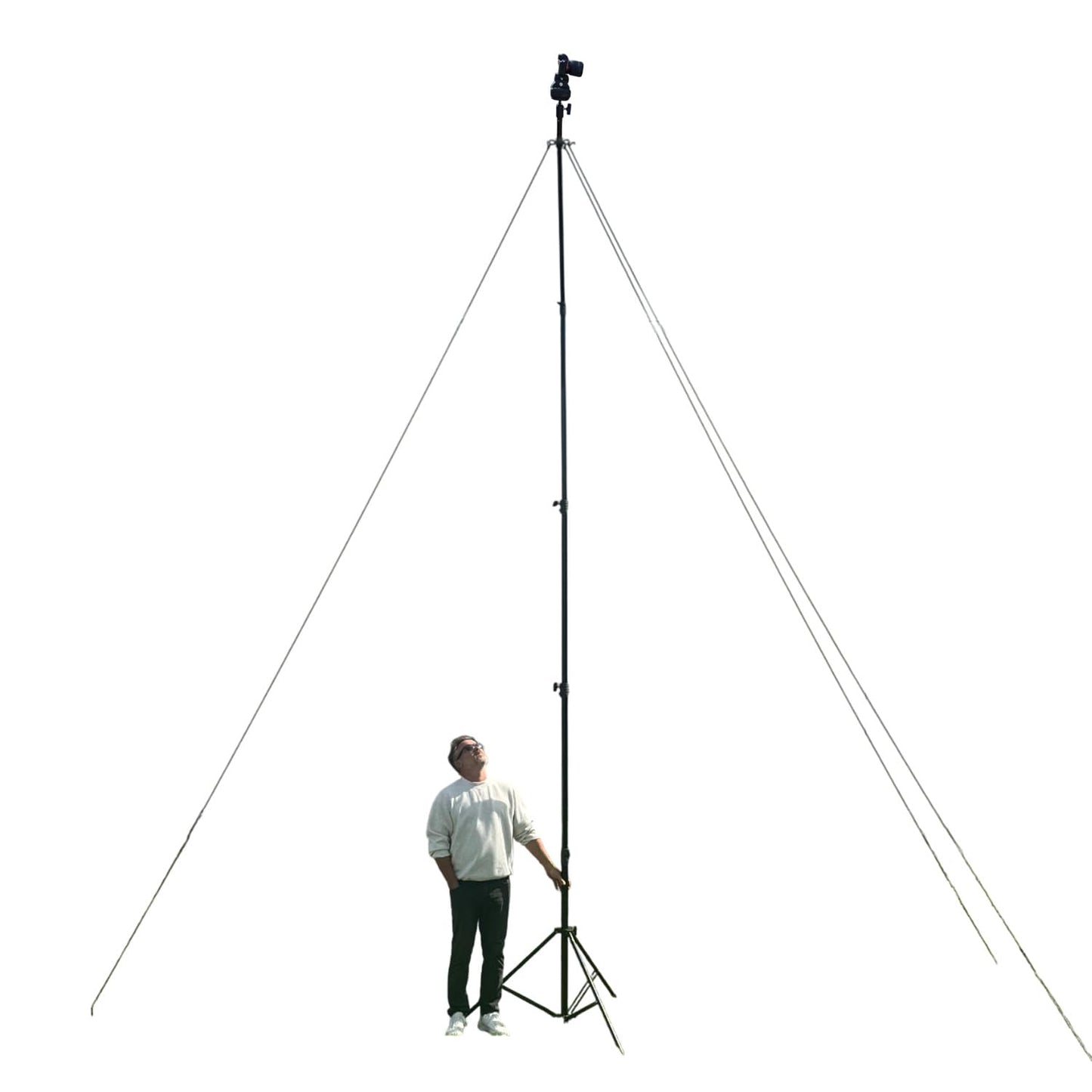 Glide Gear TST 20 Sky High 20' Tall Video Camera Tripod Stand - Air-Cushioned Telescoping Sections, Supports Up to 8 lbs - Ideal for Overhead Shots