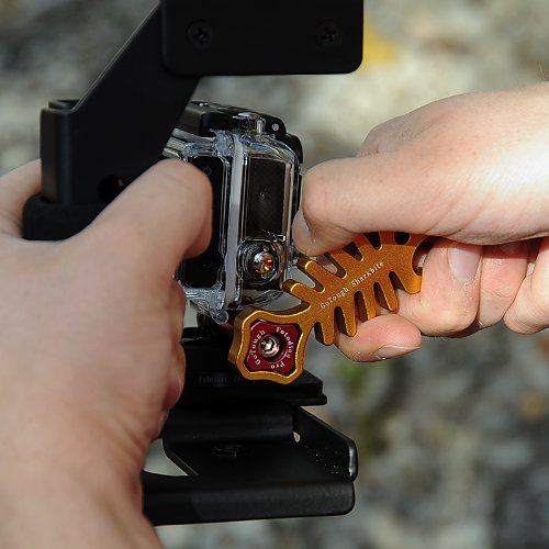 Fotodiox Pro GoTough Sharkbite - Gold Aluminum Metal GoTough Wrench for Tightening GoPro Mounting Knobs, Screws and Bolts; Shark Styled Wrench