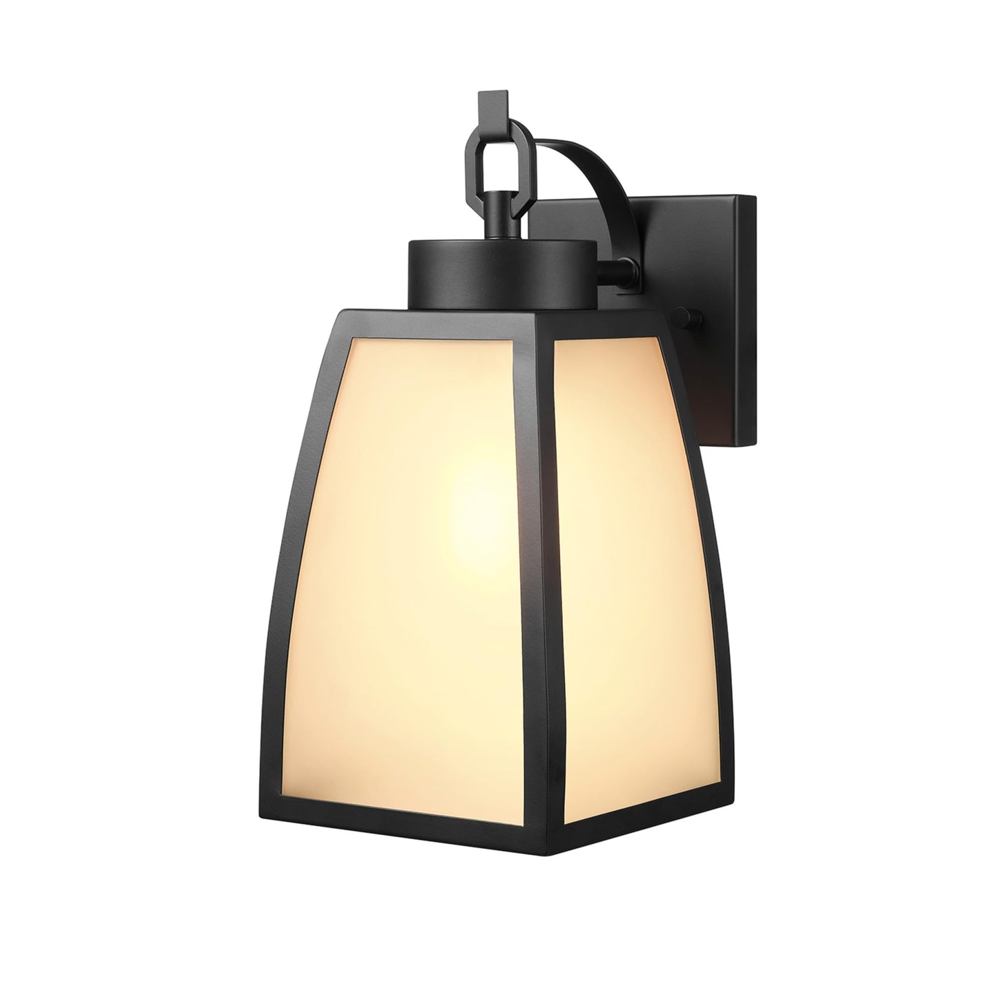 Globe Electric 60000166 1-Light Outdoor Wall Sconce, Matte Black, Frosted Glass