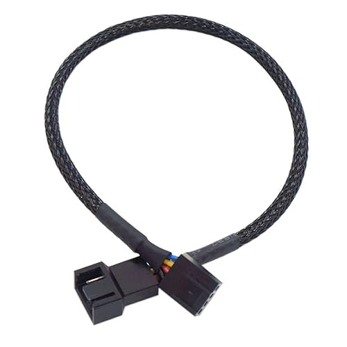 YiKaiEn 4-Pin PWM Fan Splitter Cable, Nylon Braided Adapter Computer PC Fan Power Extension Cable Converter for Computer Case 4-Pin/3-Pin Cooling Fan