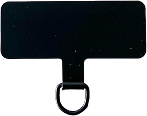 Black Phone Tether Patch - Cell Phone Metal Lanyard Tether Patch | Cellphone Strap Parts Replacement | Tab Patches for, Pad, Lanyard Safety Connect