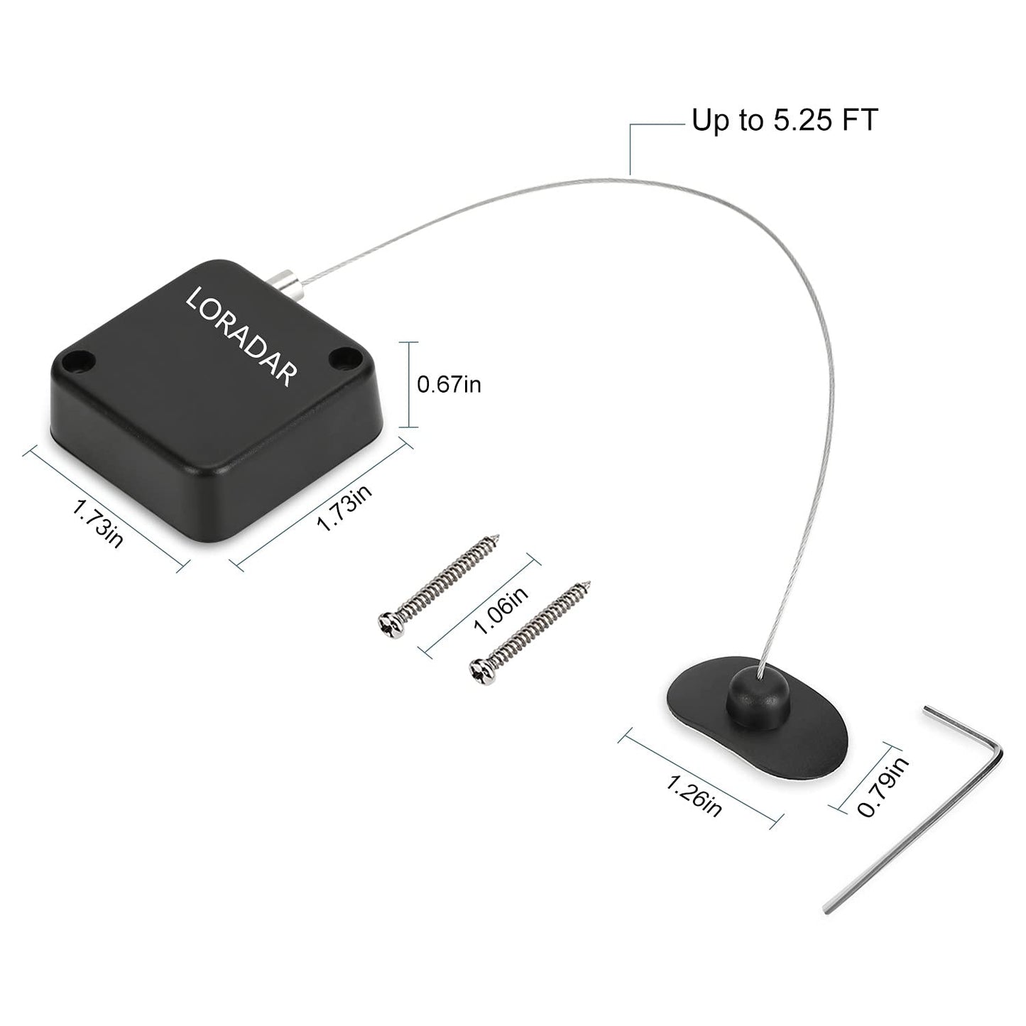 LORADAR 5Pack Retractable Security Cable Lock, Remote Control Security Lock, Remote Control Anti-Lost Rope for TV, DVD, Hardware Cable Lock ?No More