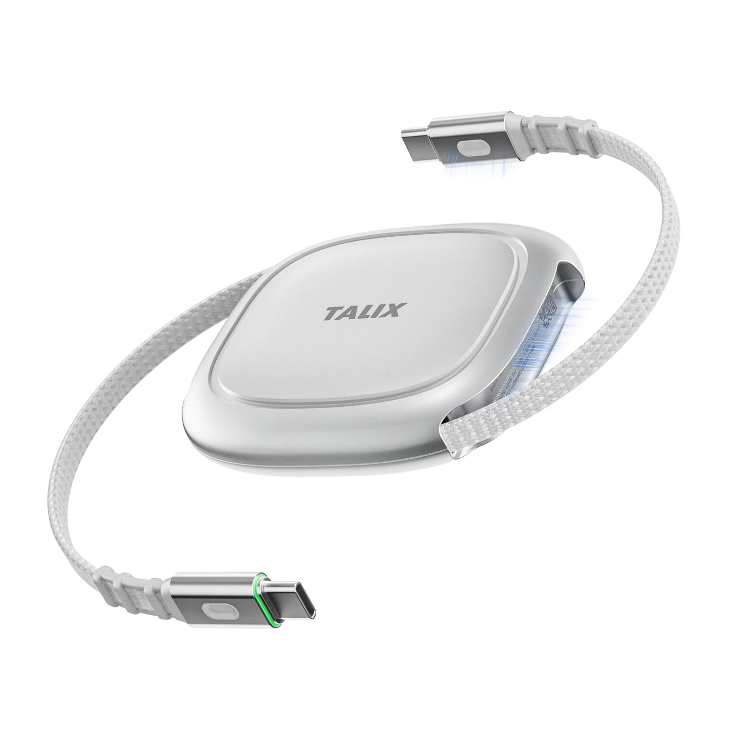 TALIX 240W Retractable USB C Cable 3.94Ft PD 3.2 Fast Charging USB C to USB C Cable, Travel Charger Cable, Mini Phone Charger Cord for iPhone 17 16 15