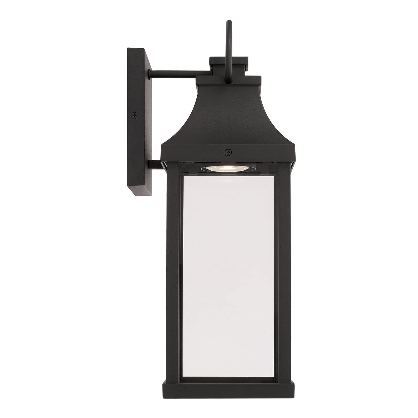 Capital Lighting 946411BK-GL Bradford Night Sky Clear Glass Rectangular Outdoor Wall Lantern, 1-Light 7 Watt, 17" H x 6" W, Black