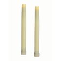 Pacific Accents Flickering Flameless Taper Candle - 9 Inches Ivory Real Wax Taper Candles with 6 Hour Timer - Battery Operated Candles with Electric