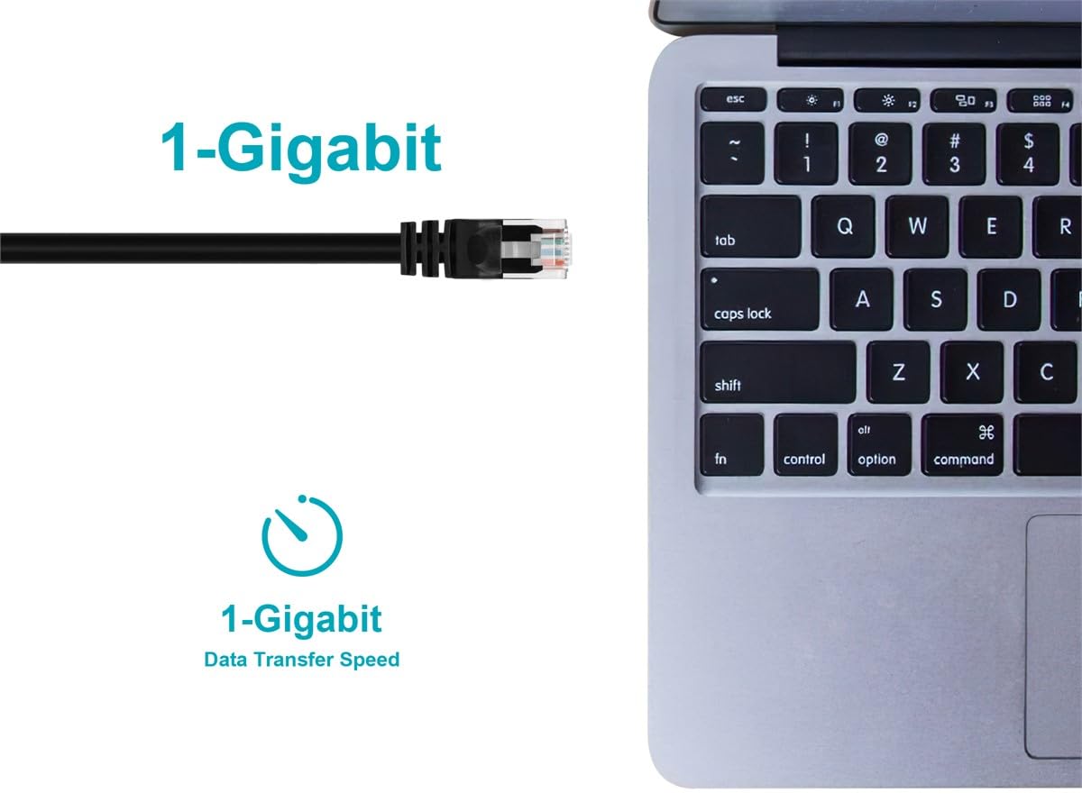 Monoprice Cat6 Ethernet Patch Cable - Snagless RJ45, Pure Bare Copper, 550MHz, UTP, 24AWG, 100 Feet, Black - Fullboot Series