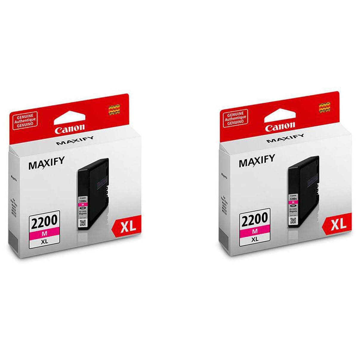 Canon PGI-2200 XL Magenta Pigment Ink Tank for Inkjet Printers, 2-Pack