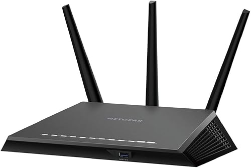 NETGEAR Nighthawk R7350 AC2400 Router: Fast Beamforming Wi-Fi for Gaming, 4K UHD Streaming. 2400Mbps, 2500 Sq Ft, QoS, Dual Core, 2.4 + 5GHz, 5 x