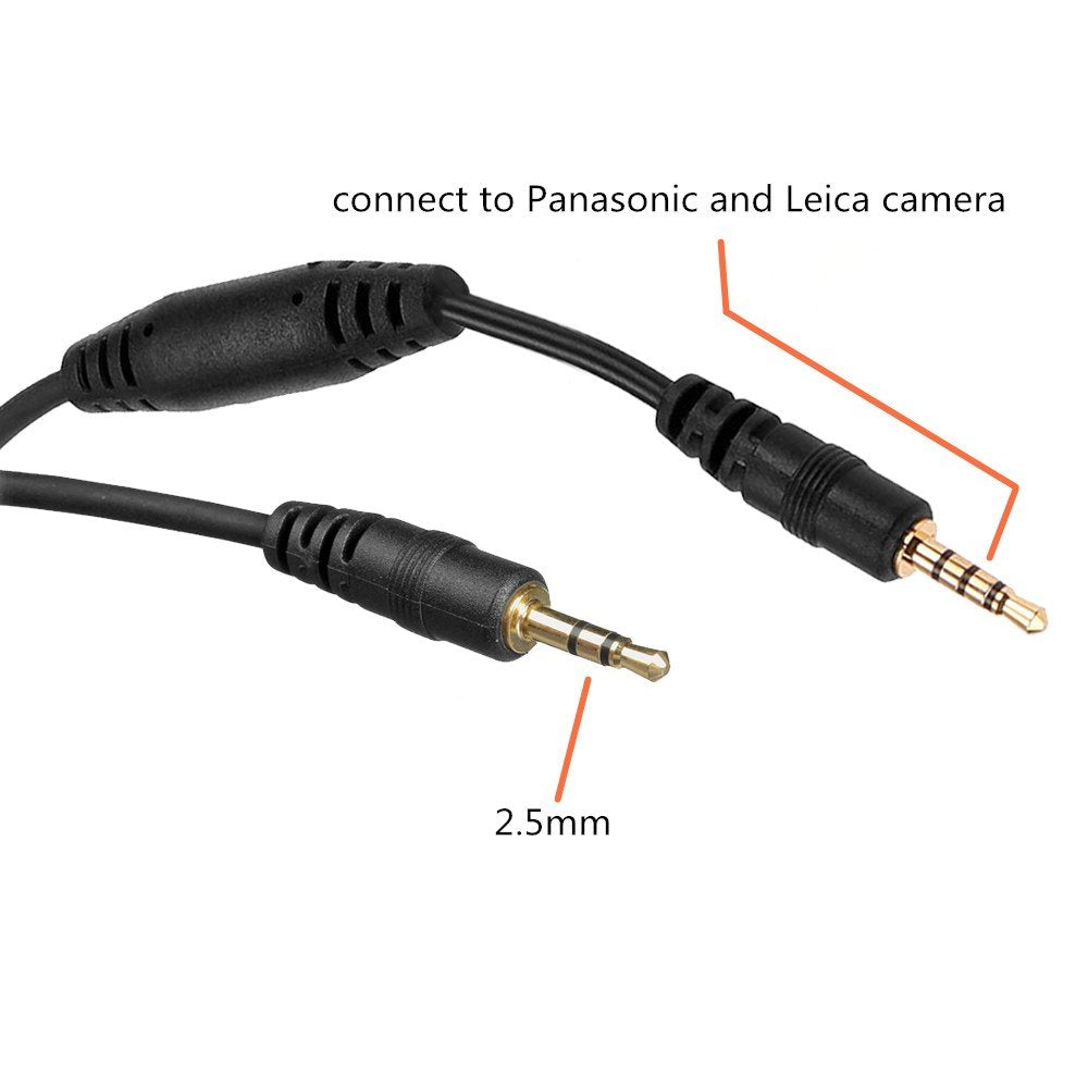 LGSHOP RS1 Remote Cable Shutter Connecting Cord 2.5mm - P6/L1 Camera Connecting Plug for Panasonic and Leica DSLR Cameras
