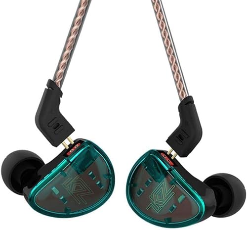 in Ear Headphones, KZ AS10 Five Balanced Aramature Extra Bass Universal-Fit Earphones Compatible(Cyan Without Mic)