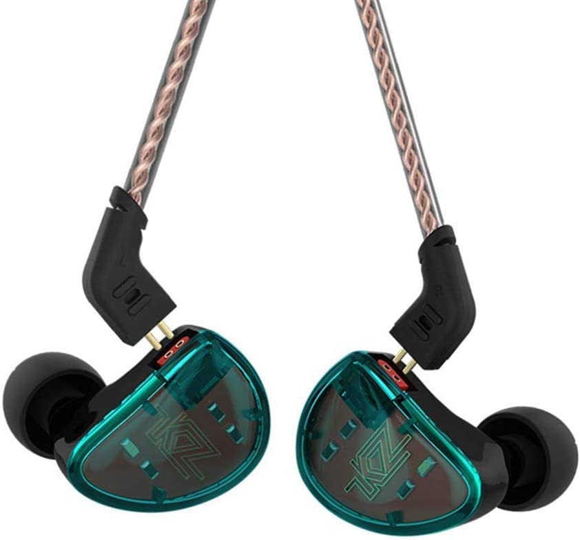 in Ear Headphones, KZ AS10 Five Balanced Aramature Extra Bass Universal-Fit Earphones Compatible(Cyan Without Mic)