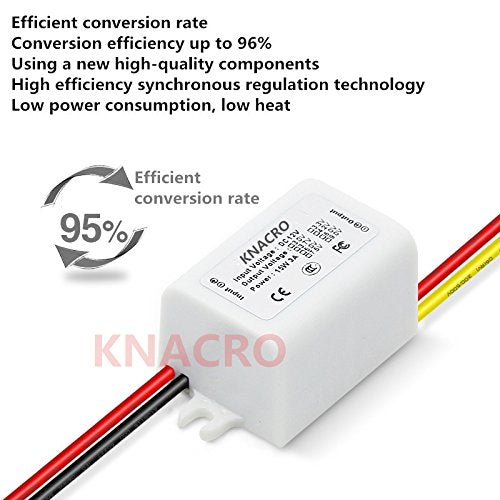 KNACRO Waterproof DC-DC 12V to 3.7V 3A 11.1W Step-Down Power Supply Module Car Power Converter Module Synchronous Buck Over-Temperature Over-Current…