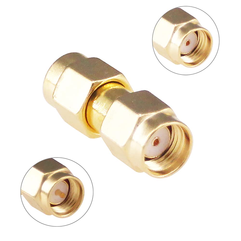 RFaha 6pcs Antenna Adapter SMA Male to RPSMA Male Connector Splitter Converter for Audio FPV Antennas Radio Video(F13-6)