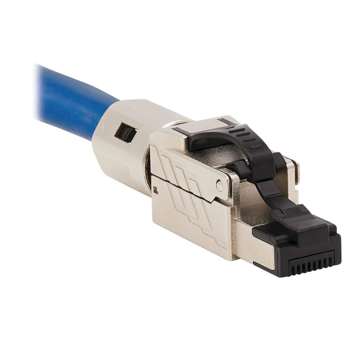 TRIPP LITE Cat6a RJ45 Termination Plug, Cat6a Ethernet Connector, MPTL, Tool-Free Shielded Plug, 100W High-Power PoE & PoE++, TAA, Black