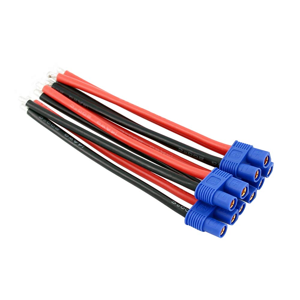5pcs EC3 Style Female Connectors Adapters Cable with 10cm 14awg Silicone Wire(BDHI-23)