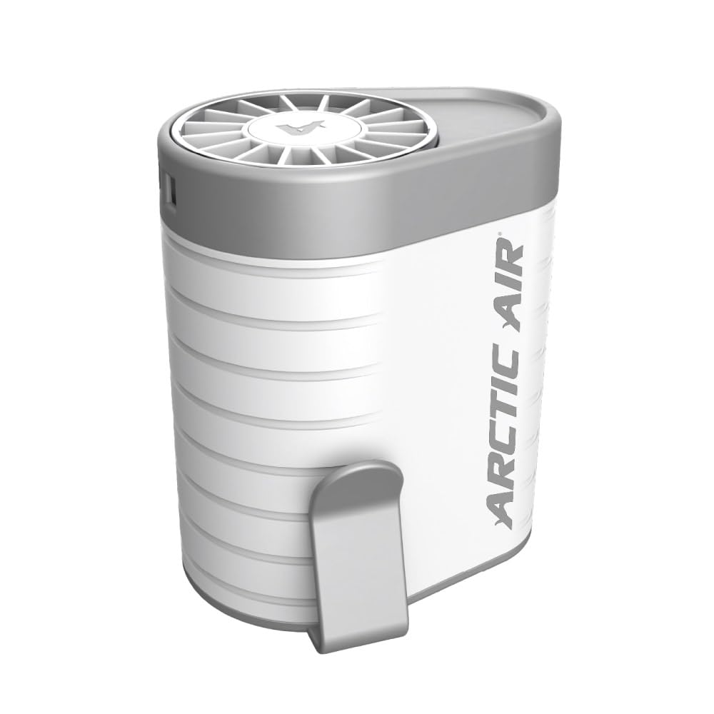 Arctic Air Breeze Jet Wearable Air Cooler, 3-Speed Portable Rechargeable Fan, Long-lasting, Lightweight Clip-On Neck & Waist Fan for Travel, Outdoors