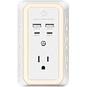Multi Plug Outlet Surge Protector, 7 Outlet Extender with Night Light, USB Wall Charger with 2 USB C and 2 USB Ports, Surge Protector Power Strip