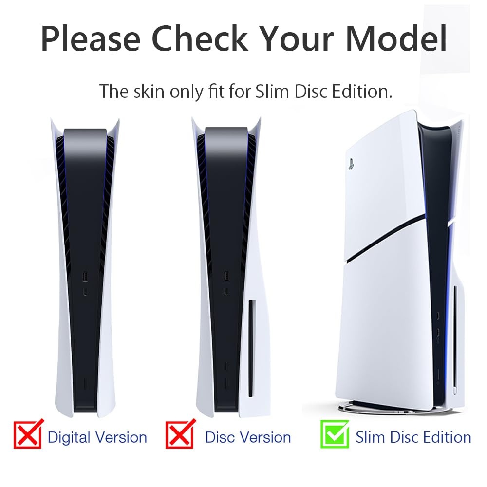 Toxxos PS5 Slim Disc Edition Skin - Slim Disc Edition Console and Controller Accessories Cover Skins PS5 Controller Skin Gift ps5 Skins for Console