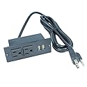 MyCableMart 2 Port USB Plus 2 120volt 12 Amp Recessed Charging Center, 6ft Power Cable