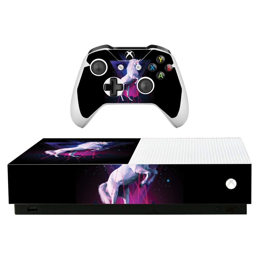 MightySkins Skin for Microsoft Xbox One S All-Digital Edition - Unicorn Rave | Protective, Durable, and Unique Vinyl Decal wrap cover | Easy to Apply