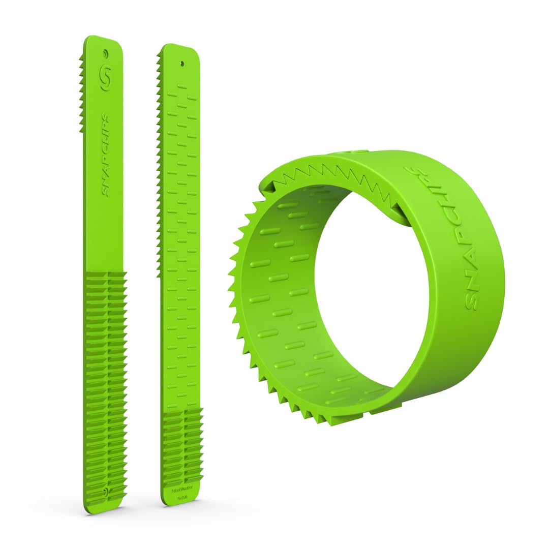 SnapClips Storage Straps, 6" Green - Set of 2, Heavy Duty Extension Cord Organizer Straps, Reusable Cable Ties, Hose Storage, Accessories Holder