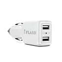 iFlash Dual USB Car Lighter Charger Adapter w/ 10w (Fast) Heavy Duty Ouput Compatible with Apple iPad Pro Air Mini, iPhone 17 16 15 14 13 12 11 Mini