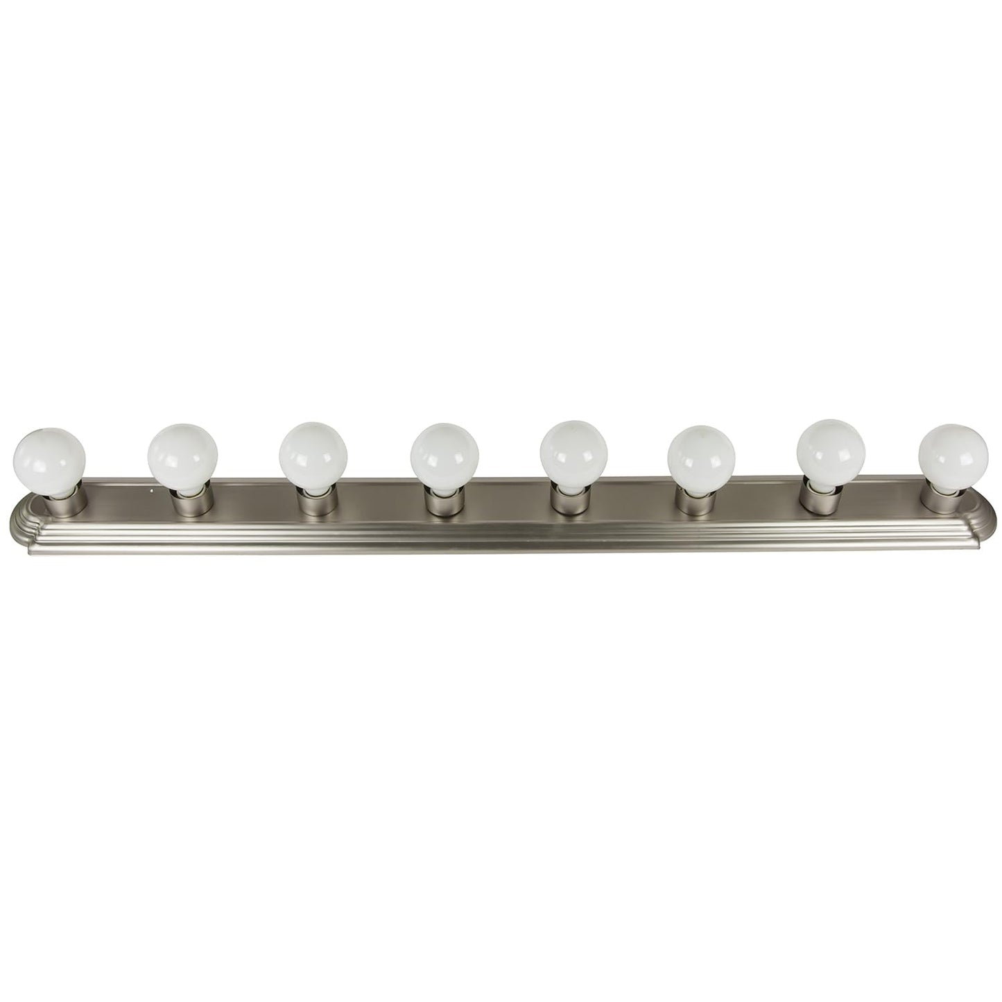 Sunlite 45300 Art Deco Style Brushed Nickel Vanity Light Fixture, 48-Inch, 8 Medium Base Sockets (Bulbs Not Included), Dimmable, UL Listed, Bathroom