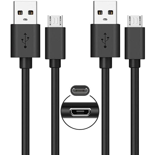 2-Pack 6FT Micro USB Power Cable for Amazon Fire TV Stick,for Roku Streaming Stick,Express Plus,Premier Plus,Voice Remote Pro,Chromecast Charging