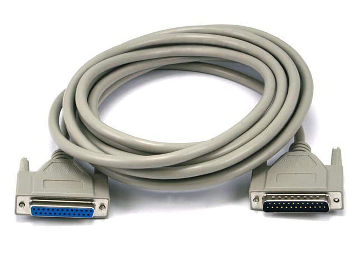 Monoprice DB25 Molded Cable - 15 Feet - White | Male to Female