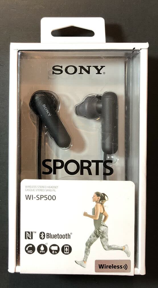 Sony WI-SP500 Wireless in-Ear Sports Headphones, Black (WISP500/B) (Renewed)