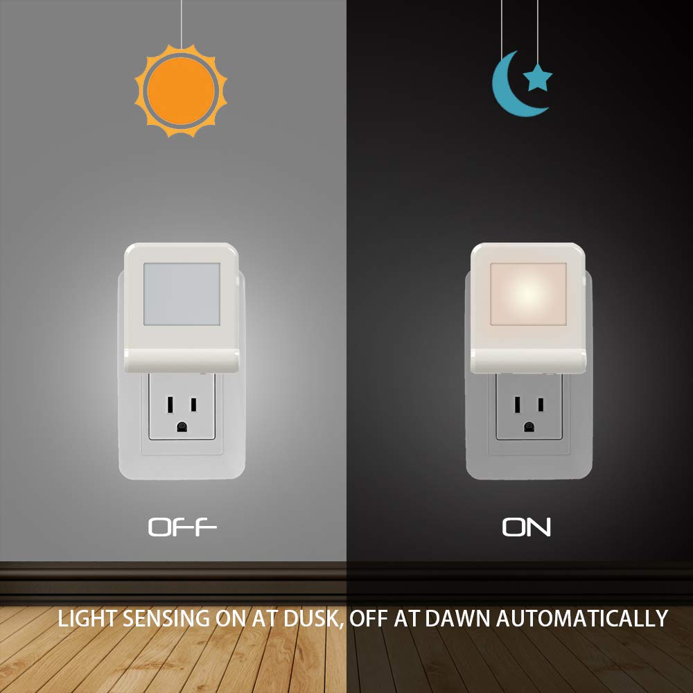 MAZ-TEK Plug in LED Night Light with Smart Dusk to Dawn Sensor, Multi-Color Changeable Nightlights, Energy Efficient Night Lamp for Bedroom, Baby