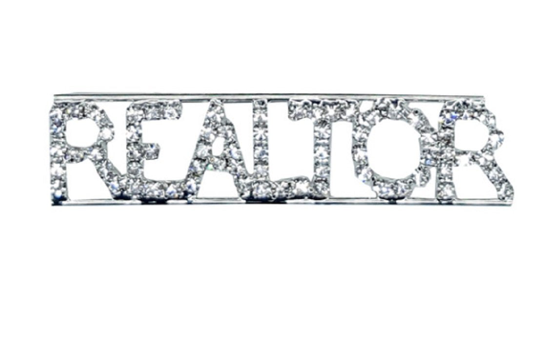 XGATML The Heart Realtor Pin Brooch Bling is Embellished with Crystal Rhinestones Perfect Way to Advertise or Realtor Thank You Gift