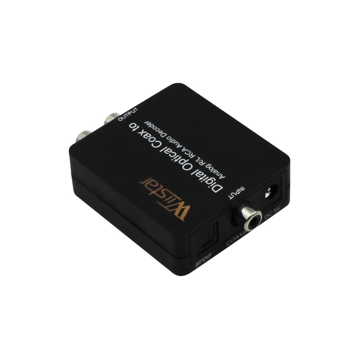 Wiistar Fiber Optical Decoder Support AC3/DTS/Toslink Coaxial Digital to Analog Audio L/R Decoder 3.5mm Earphone