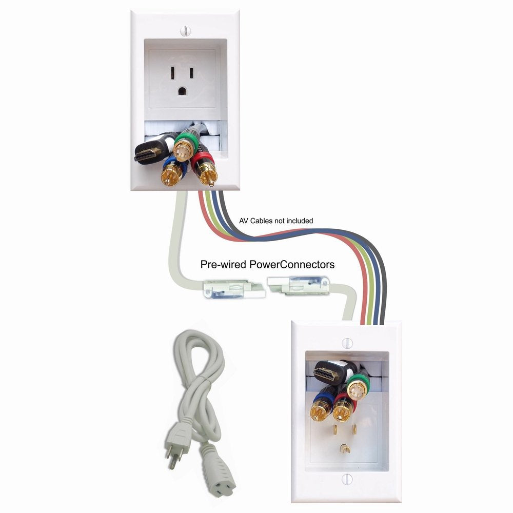 PowerBridge Solutions In Wall Cable Management PowerBridge ONE-CK-SP with PowerConnect for Wall-Mounted Flat Screen LED, LCD, and Plasma TV's