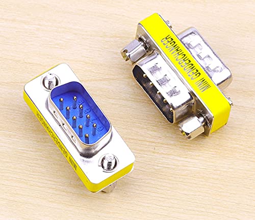 LuoQiuFa 2 Pack Rs232 Serial Cable 9 Pin DB9 Male to Male Gender Changer Coupler Adapter Connector