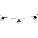 Northlight 10-Count Black Caged Fisherman Lantern Patio String Light Set - 9' Black Wire, Clear C7 Bulbs - Indoor/Outdoor Decorative Lighting