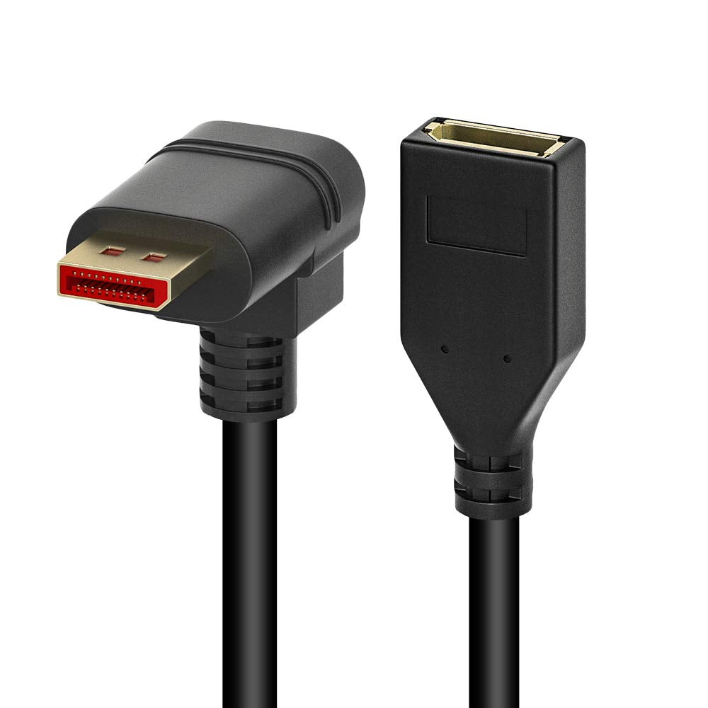 ALYYDBG 8K@60Hz 90 Degree Displayport 1.4 Extension Cable, Male to Female Right Angle DP 1.4 Cord Support 8k@60Hz, 4K@144hz 0.3M/1FT