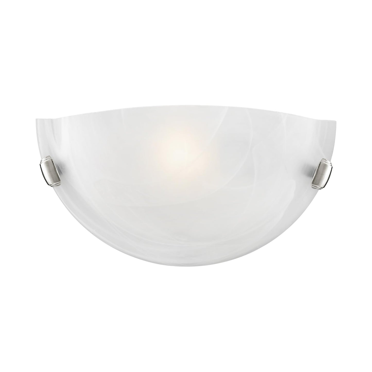 Livex Lighting 4271-91 Home Basics 1 Light Brushed Nickel Wall Sconce with White Alabaster Glass