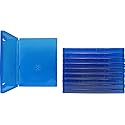 (10) Blue Game Cases - Compatible with PlayStation 4-1 Disc Capacity - 14mm - #VGBR14PS4BL