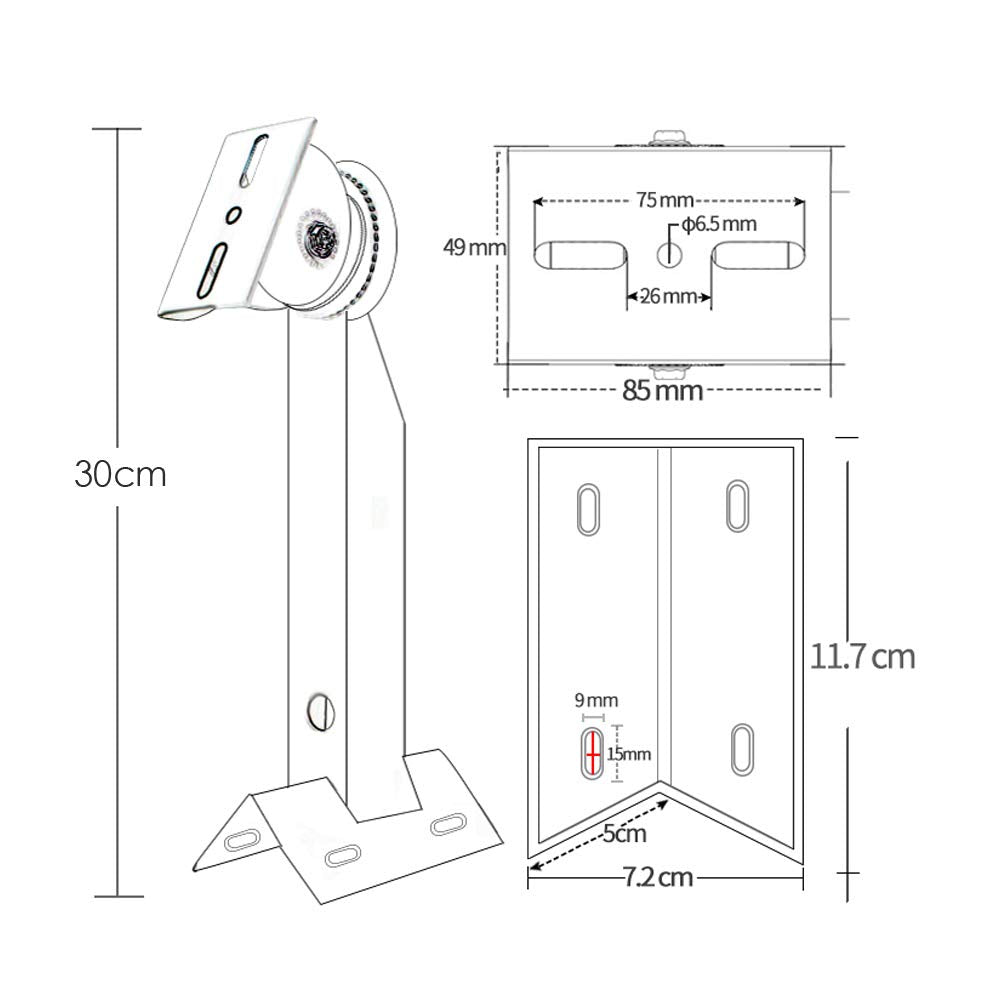 compcctv Universal Heavy-Duty Outdoor CCTV Security Camera Pole Mount Bracket Adjustable Universal Security Camera CCTV Security Camera Mount Bracket